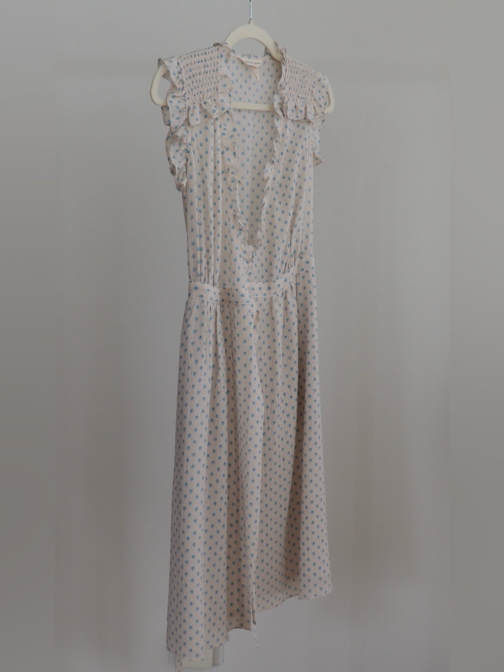 Rebecca Taylor Midi Wrap Dress - White/Blue